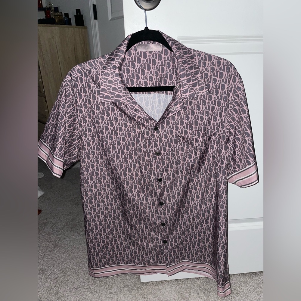 Men DIOR Oblique Short-sleeved Shirt ✅